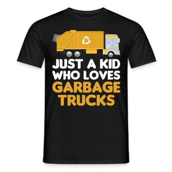 Garbage truck Just a boy who loves garbage trucks - Men's T-Shirt - black - Front - AI Model Male 178 light (178cm)