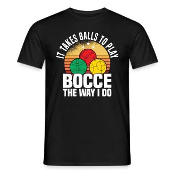 Boccia Petanque Boule Bocciaspieler Lyonnais - Männer T-Shirt - Schwarz - Vorne - AI Model Male 178 light (178cm)