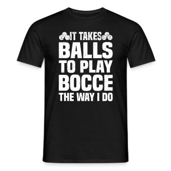 Boccia Petanque Boule Bocciaspieler Lyonnais - Männer T-Shirt - Schwarz - Vorne - AI Model Male 178 light (178cm)
