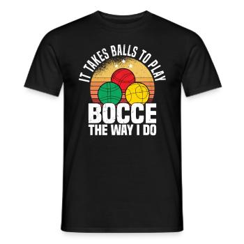 Boccia Petanque Boule Bocciaspieler Lyonnais - Männer T-Shirt - Schwarz - Vorne - AI Model Male 178 light (178cm)