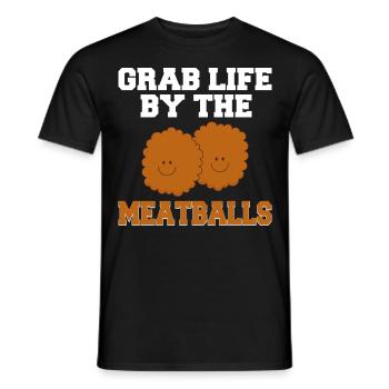 Boulettes de viande Italien Humour Italie - T-shirt homme - noir - Devant - AI Model Male 178 light (178cm)