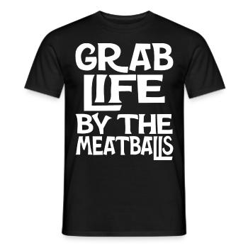 Boulettes de viande Italien Humour Italie - T-shirt homme - noir - Devant - AI Model Male 178 light (178cm)