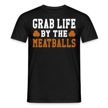 Boulettes de viande Italien Humour Italie - T-shirt homme - noir - Devant - AI Model Male 178 light (178cm)