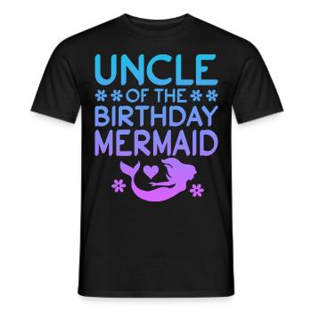 Birthday Mermaid Family Clothes - Men's T-Shirt - black - Front - AI Model Male 178 light (178cm)