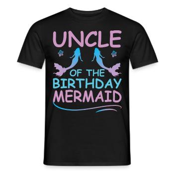 Birthday Mermaid Family Clothes - Men's T-Shirt - black - Front - AI Model Male 178 light (178cm)
