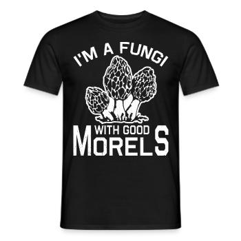 I am mushroom with good morels funny mushrooms - Men's T-Shirt - black - Front - AI Model Male 178 light (178cm)