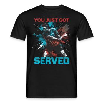 Badminton Lustiger Spruch Herren Badminton Design - Männer T-Shirt - Schwarz - Vorne - AI Model Male 178 light (178cm)