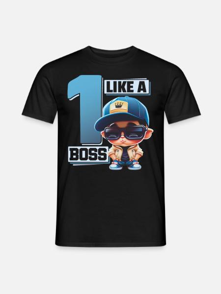 Baby 1. Geburtstag Junge Mädchen Like a Boss - Männer T-Shirt - Schwarz
