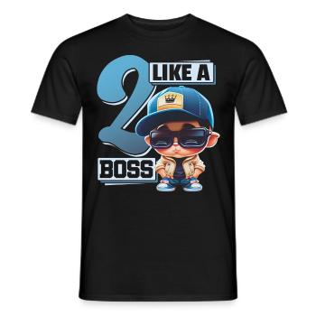 Baby 2. Geburtstag Junge Mädchen Like a Boss - Männer T-Shirt - Schwarz - Vorne - AI Model Male 178 light (178cm)