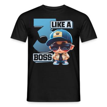 Baby 3. Geburtstag Junge Mädchen Like a Boss - Männer T-Shirt - Schwarz - Vorne - AI Model Male 178 light (178cm)