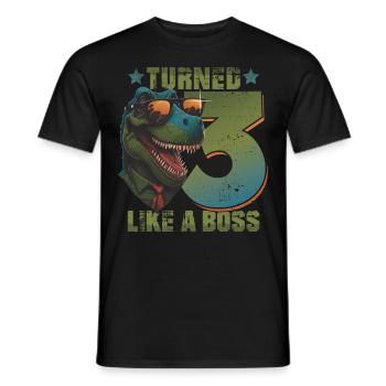 Baby 3. Geburtstag Junge Mädchen Like a Boss - Männer T-Shirt - Schwarz - Vorne - AI Model Male 178 light (178cm)