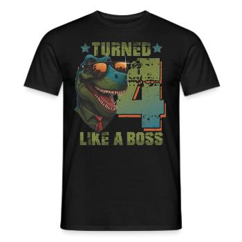 Baby 4. Geburtstag Junge Mädchen Like a Boss - Männer T-Shirt - Schwarz - Vorne - AI Model Male 178 light (178cm)