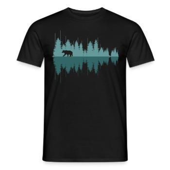Wildlife Nature Animal Bear Outdoor - Men's T-Shirt - black - Front - AI Model Male 178 light (178cm)