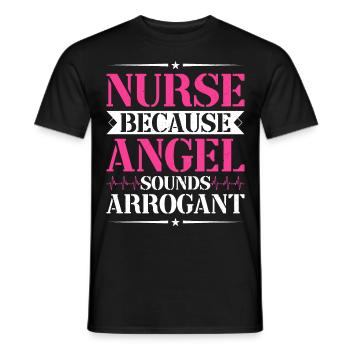 Infirmière Outfit Infirmière - T-shirt homme - noir - Devant - AI Model Male 178 light (178cm)