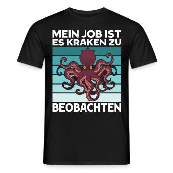 Meeresbiologe Meeresforscher Oktopus Meerestier - Männer T-Shirt - Schwarz - Vorne - AI Model Male 178 light (178cm)