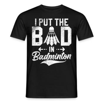 Badminton Lustiger Spruch Herren Badminton Design - Männer T-Shirt - Schwarz - Vorne - AI Model Male 178 light (178cm)