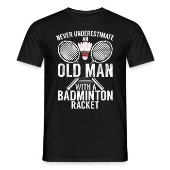 Badminton Lustiger Spruch Herren Badminton Design - Männer T-Shirt - Schwarz - Vorne - AI Model Male 178 light (178cm)