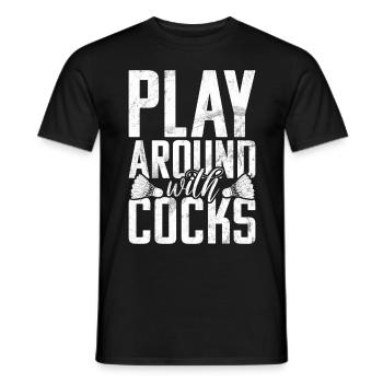 Badminton Lustiger Spruch Herren Badminton Design - Männer T-Shirt - Schwarz - Vorne - AI Model Male 178 light (178cm)