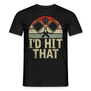 Men's Pickleball Sports Funny Pickleball Design - Men's T-Shirt - black - Front - AI Model Male 178 light (178cm)