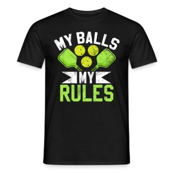 Men's Pickleball Sports Funny Pickleball Design - Men's T-Shirt - black - Front - AI Model Male 178 light (178cm)