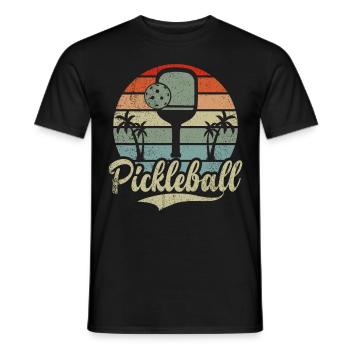 Men's Pickleball Sports Funny Pickleball Design - Men's T-Shirt - black - Front - AI Model Male 178 light (178cm)