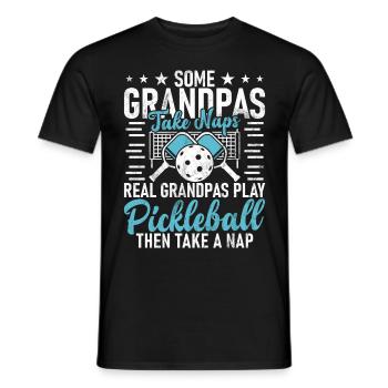 Men's Pickleball Sports Funny Pickleball Design - Men's T-Shirt - black - Front - AI Model Male 178 light (178cm)