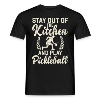 Men's Pickleball Sports Funny Pickleball Design - Men's T-Shirt - black - Front - AI Model Male 178 light (178cm)
