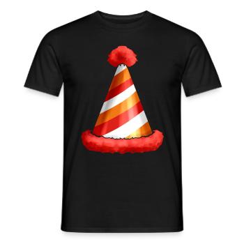 Chapeau de fête de chapeau conique pour le carnaval, l’anniversaire ou le nouveau - T-shirt homme - noir - Devant - AI Model Male 178 light (178cm)