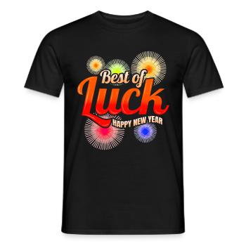 Best Of Luck Fireworks Happy New Year - Männer T-Shirt - Schwarz - Vorne - AI Model Male 178 light (178cm)