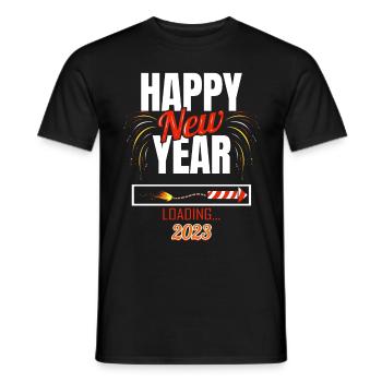 Happy New Year 2023 Loading New Year's Eve - Men's T-Shirt - black - Front - AI Model Male 178 light (178cm)