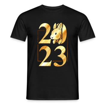 2023 - Le Nouvel An chinois du lapin - T-shirt homme - noir - Devant - AI Model Male 178 light (178cm)