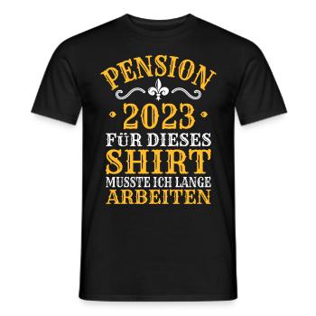 Pension 2023 Geschenk Ruhestand Rente Spruch - Männer T-Shirt - Schwarz - Vorne - AI Model Male 178 light (178cm)