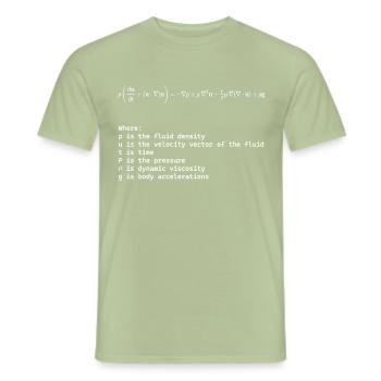 Navier Stokes Equation Fundamental Fluid Dynamics - Männer T-Shirt - Sage - Vorne - AI Model Male 178 light (178cm)