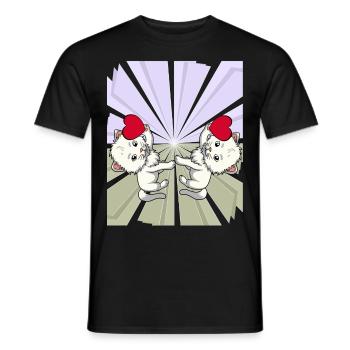 Herz Katzen Glückwunsch Gratulieren Geburtstag - Männer T-Shirt - Schwarz - Vorne - AI Model Male 178 light (178cm)
