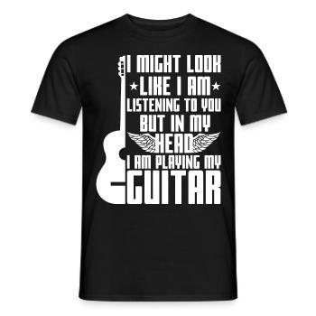 Gitarre Sprüche - Männer T-Shirt - Schwarz - Vorne - AI Model Male 178 light (178cm)