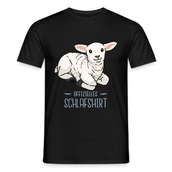 Schaf Schafe Guten Nacht schlafen Kinder Baby Lamm - Männer T-Shirt - Schwarz - Vorne - AI Model Male 178 light (178cm)
