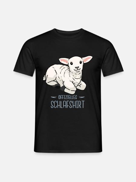 Schaf Schafe Guten Nacht schlafen Kinder Baby Lamm - Männer T-Shirt - Schwarz