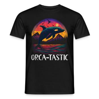 Killer whale killer whale watching Orca whale watching - Men's T-Shirt - black - Front - AI Model Male 178 light (178cm)