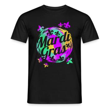 Logo Fleur De Lis pour Mardi Gras - T-shirt homme - noir - Devant - AI Model Male 178 light (178cm)