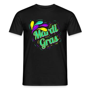 Green Lettering For Mardi Gras - Men's T-Shirt - black - Front - AI Model Male 178 light (178cm)