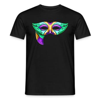 Masque vert pour Mardi Gras - T-shirt homme - noir - Devant - AI Model Male 178 light (178cm)