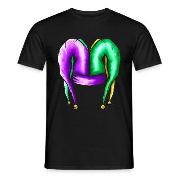 Jester Hat for Mardi Gras - Men's T-Shirt - black - Front - AI Model Male 178 light (178cm)