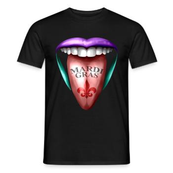 Langue tendue pour Mardi Gras - T-shirt homme - noir - Devant - AI Model Male 178 light (178cm)