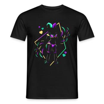 Women Jester Costume For Mardi Grad - Men's T-Shirt - black - Front - AI Model Male 178 light (178cm)