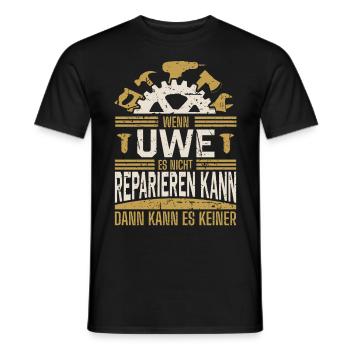 Uwe Name Geschenk Geburtstag - Männer T-Shirt - Schwarz - Vorne - AI Model Male 178 light (178cm)