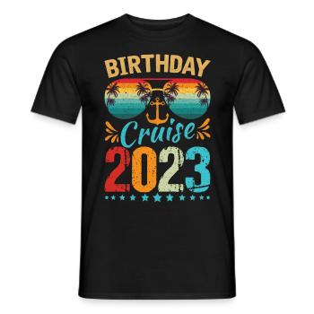 Birthday Cruise Squad Shirt Cruise Squad 2023 - Men's T-Shirt - black - Front - AI Model Male 178 light (178cm)