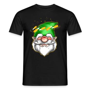 Gnome With Headache From Bottles On St Patricks - Men's T-Shirt - black - Front - AI Model Male 178 light (178cm)