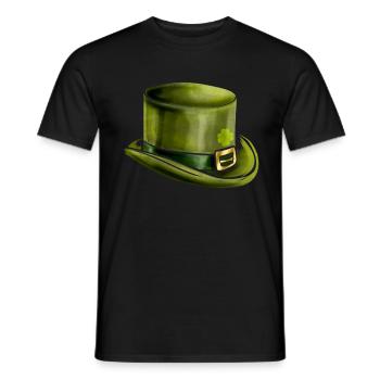 Green Leprechauns Hat Cylinder Shamrock On St - Men's T-Shirt - black - Front - AI Model Male 178 light (178cm)