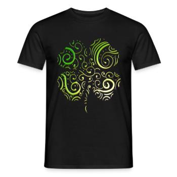 Four Leaf Clover Ornaments Logo For St Patricks - Männer T-Shirt - Schwarz - Vorne - AI Model Male 178 light (178cm)