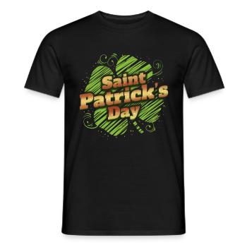 Stylized Four Leaf Clover Shamrock For St - Männer T-Shirt - Schwarz - Vorne - AI Model Male 178 light (178cm)